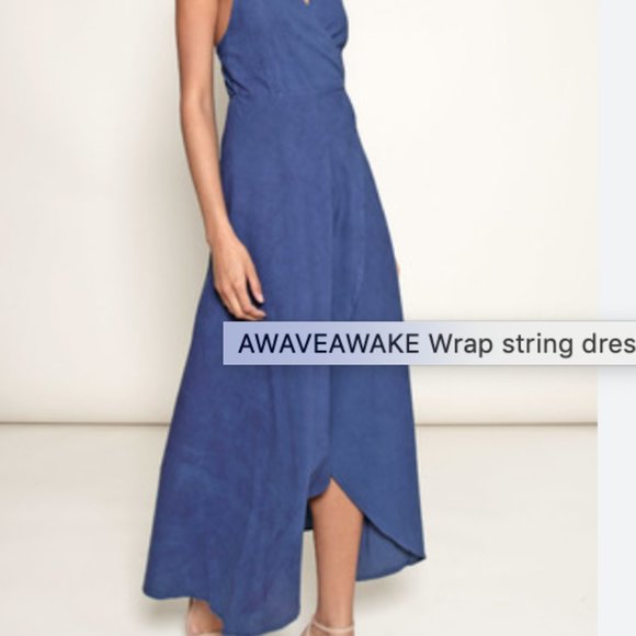 Awaveawake Wrap String Dress in Indigo - Picture 3 of 7